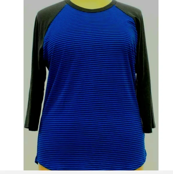 Lularoe Top Randy Baseball Style Raglan Sleeve Scoop Neck Size Large EUC - Picture 3 of 9